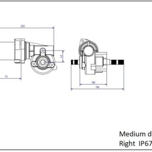 Universele medium duty elektrische stuurbekrachtiging IP67. Motor bovenzijde naar rechts